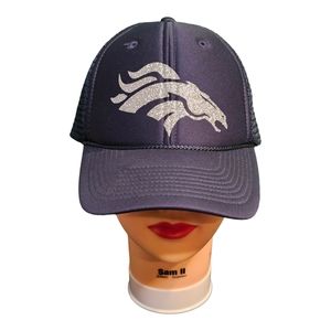 Denver Broncos NFL Sparkling Glitter Snap‎ Back Trucker Rope Blue Hat Cap